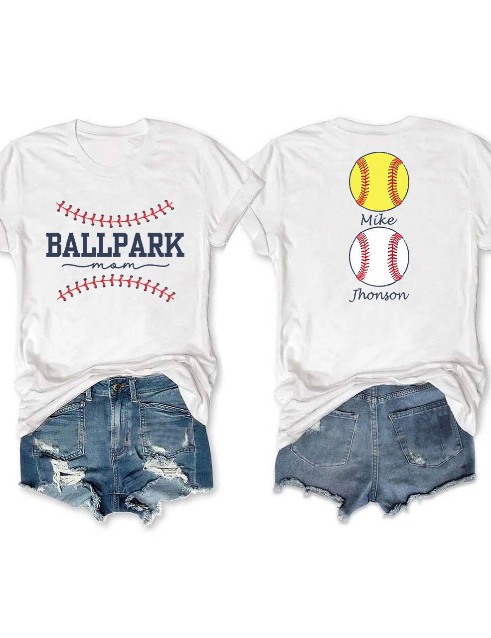 Custom Ballpark Mom T-Shirt