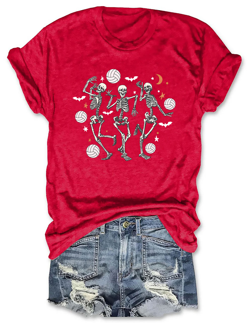 Dancing Skeletons Funny Halloween Volleyball T-shirt