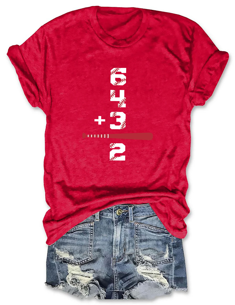 Double Play Baseball Math 6 4 3 2 tee Coach Softball Game T-Shirt