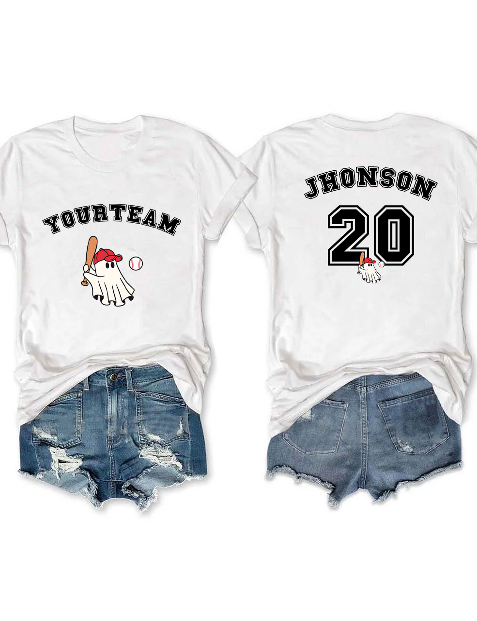 Custom Ghost Baseball Funny T-shirt