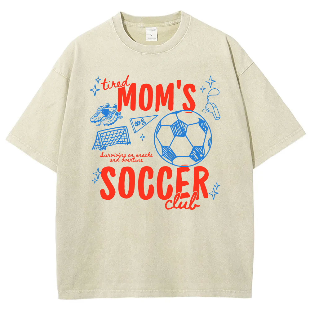 Tired Mom's Soccer Club Washed T-shirt