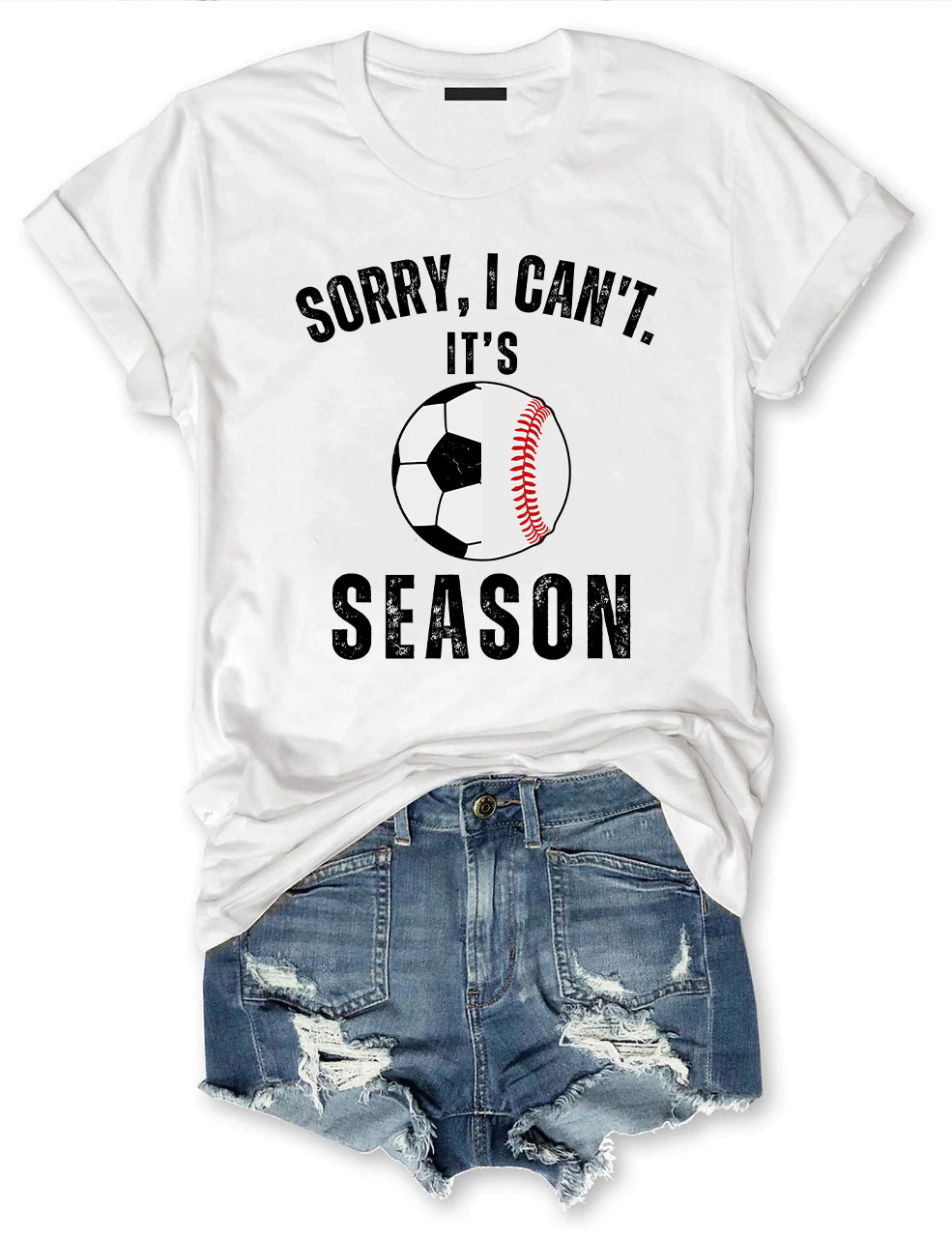 Sorry I can't It's Football and Baseball Season T-shirt