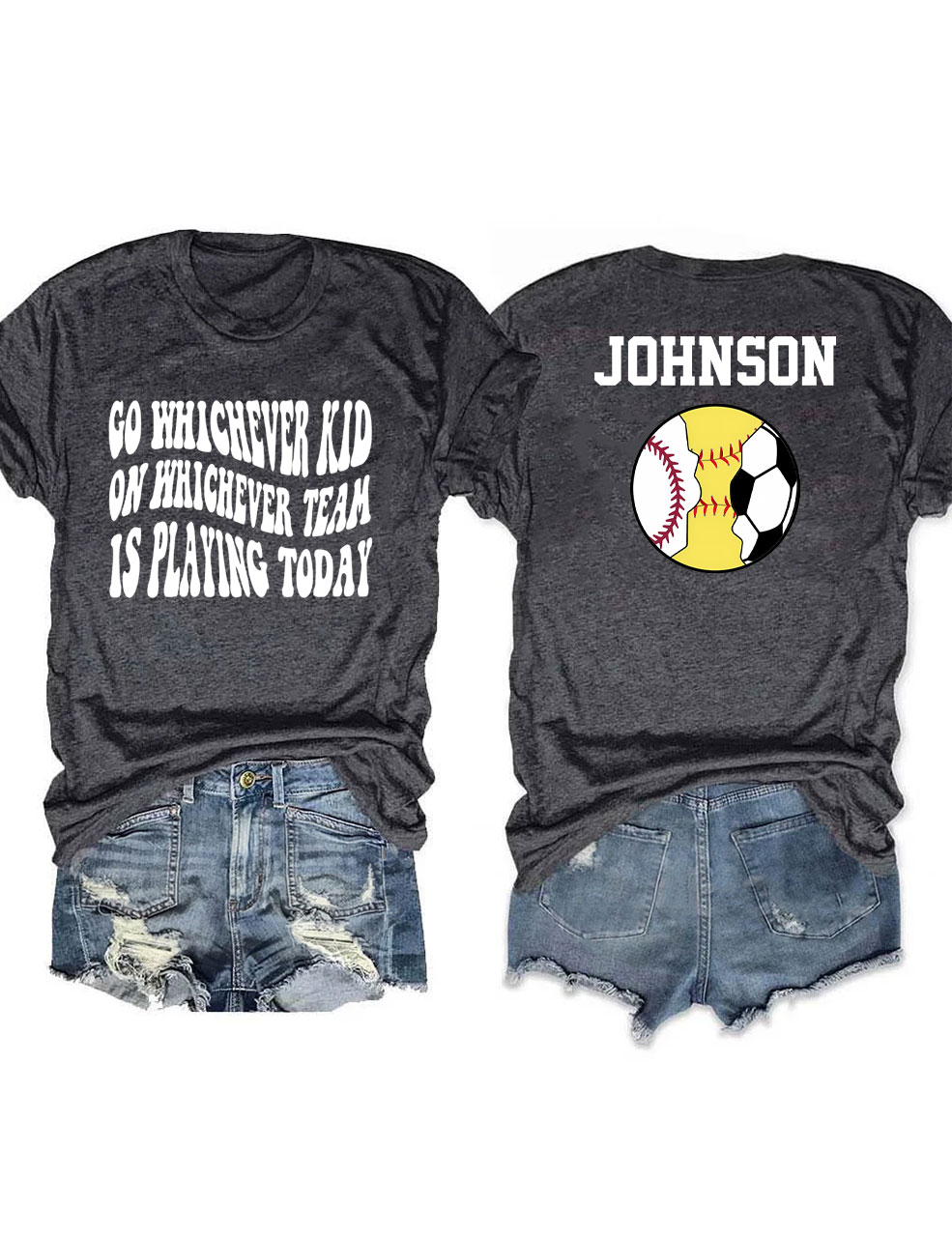 Custom Baseball Softball And Football T-Shirt