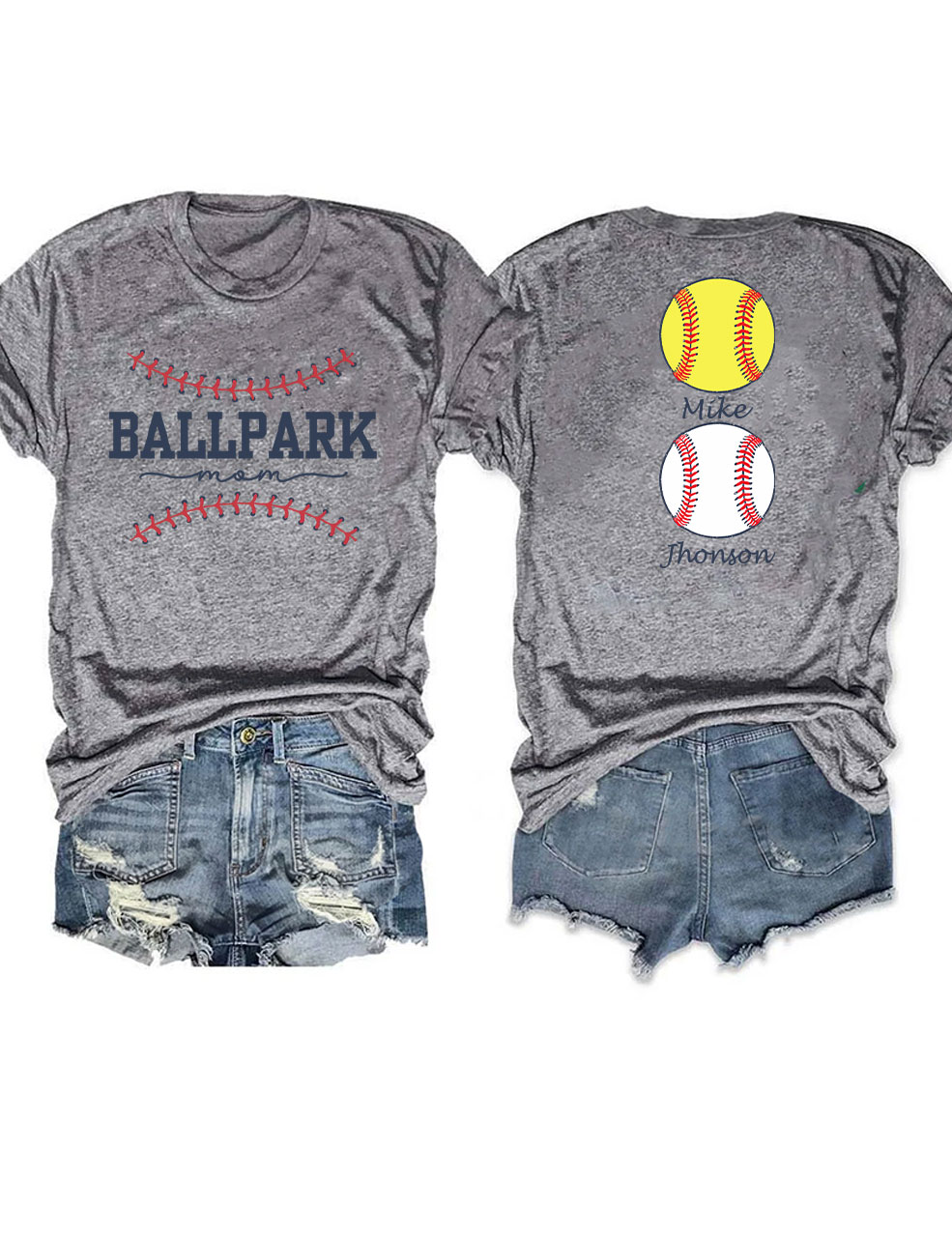 Custom Ballpark Mom T-Shirt