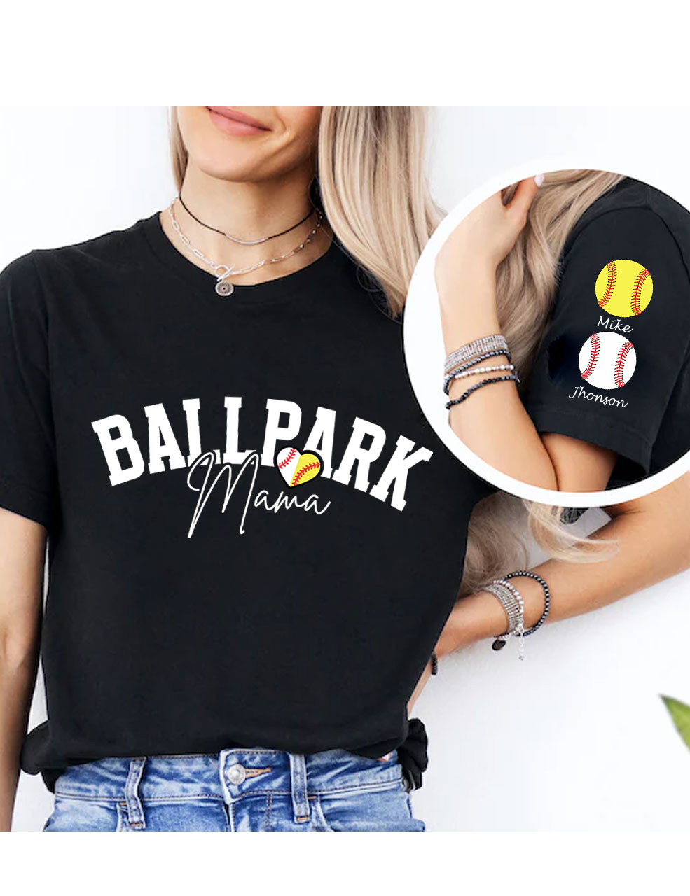 Custom Ballpark Mom T-Shirt
