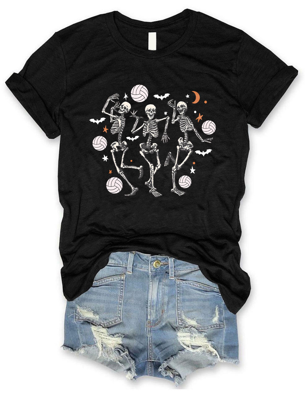 Dancing Skeletons Funny Halloween Volleyball T-shirt