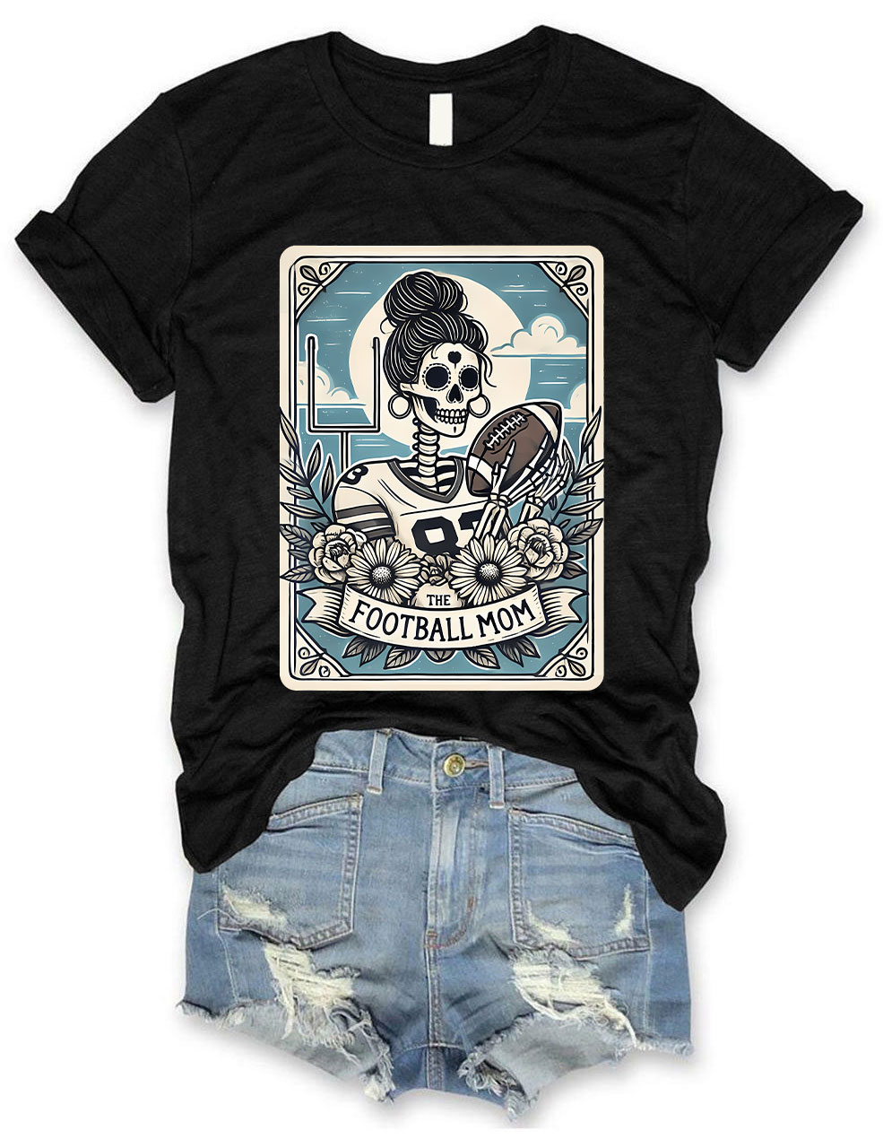 Funny Skeleton Baseball Mom Tarot Card T-shirt