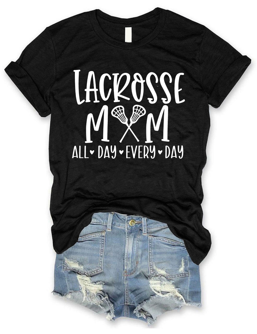 Lacrosse Mom All Day Every Day Funny T-shirt
