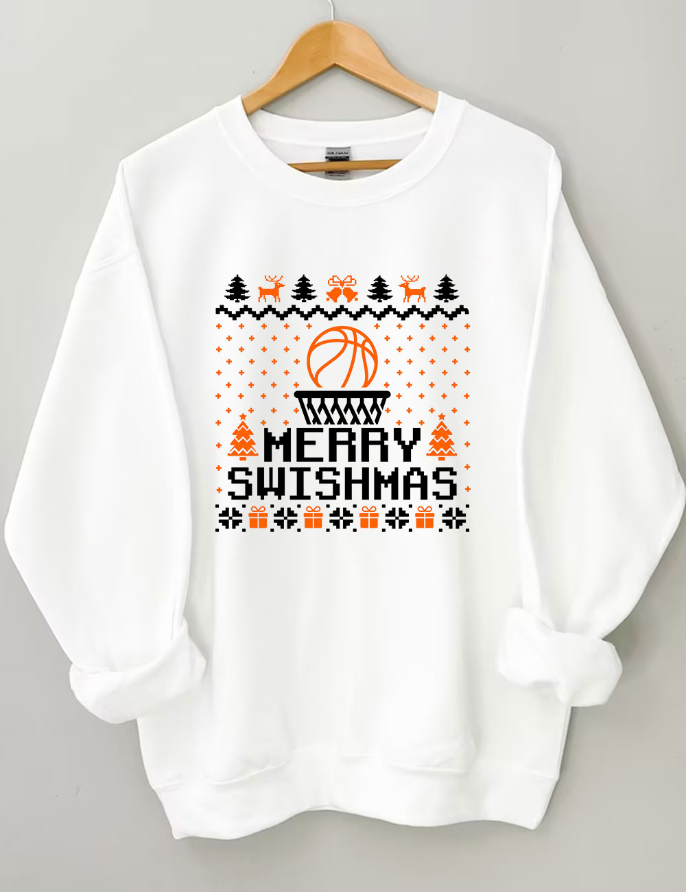 Merry Swishmas Ugly Basketball Sweatshirt
