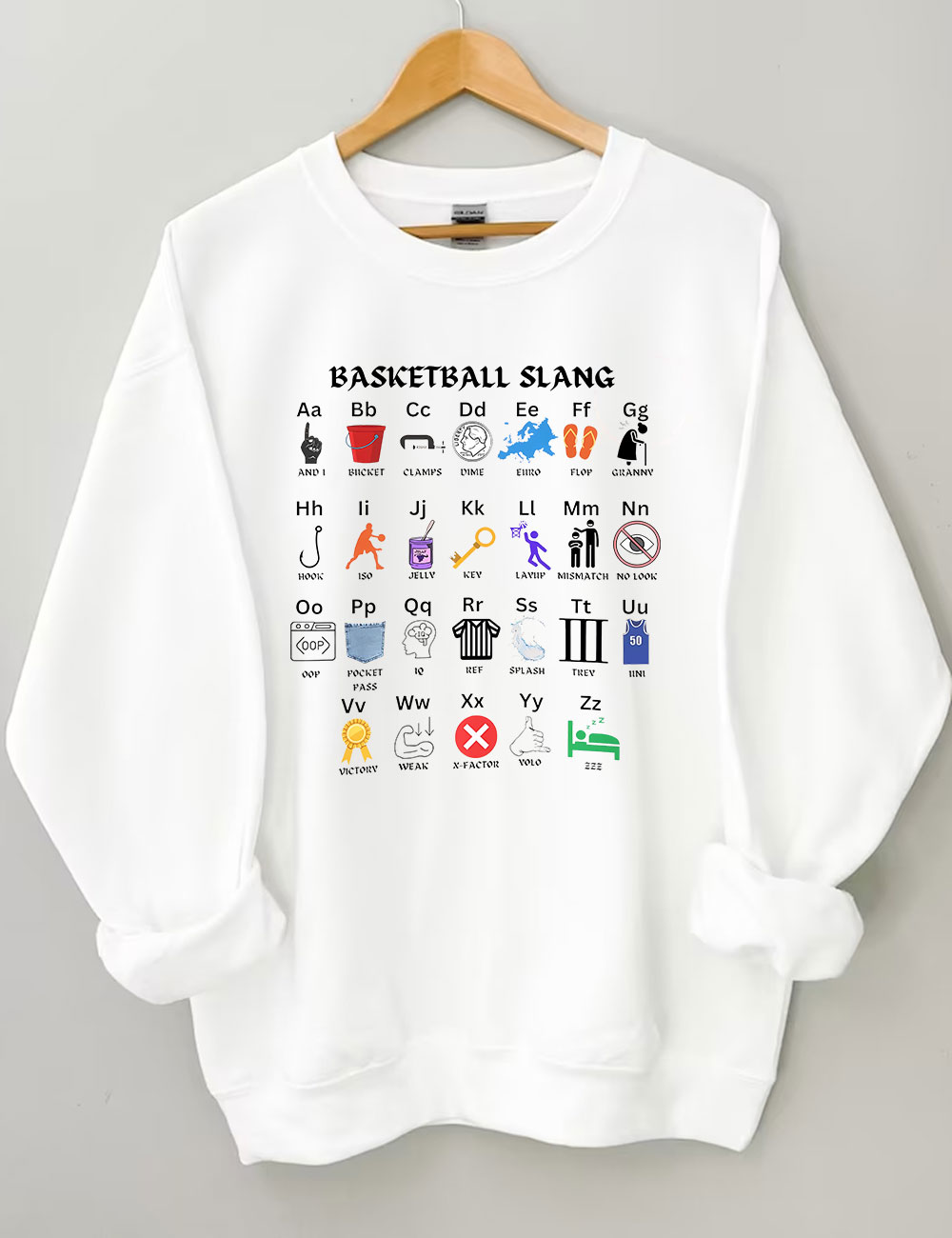 Funny Basketball Slang Alphabet Funny Sweatshirt