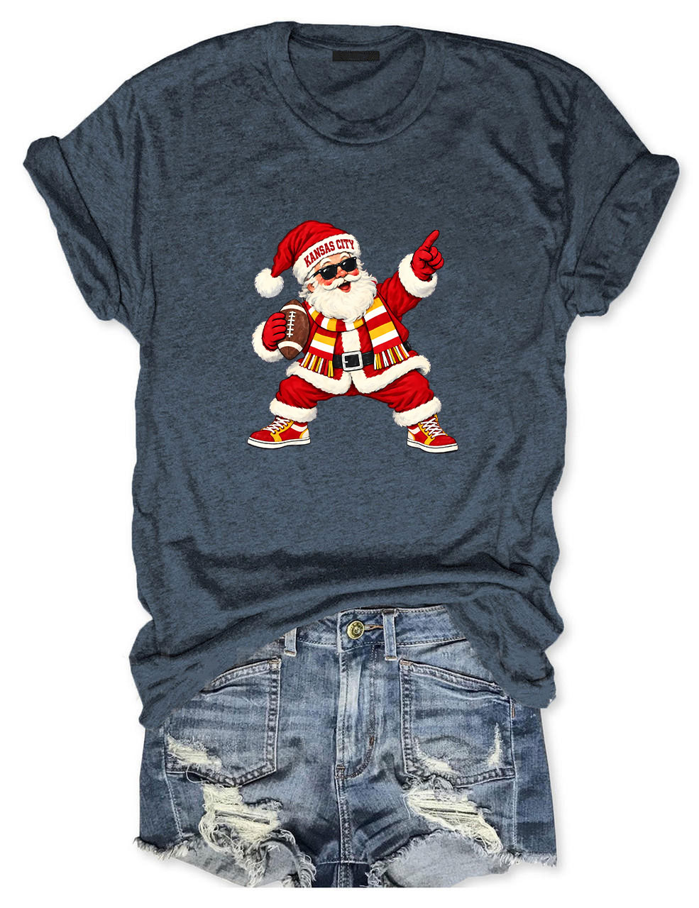 Kansas City Football Santa T-Shirt