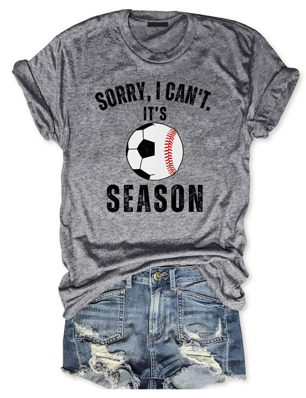 Sorry I can't It's Football and Baseball Season T-shirt
