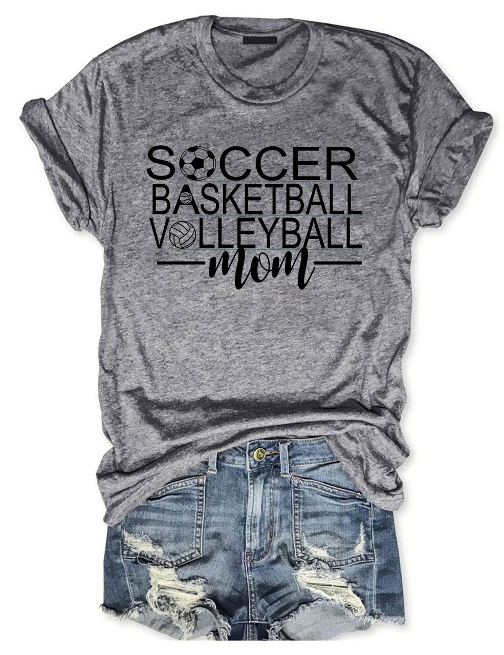 Soccer Basketball Volleyball Mom T-shirt