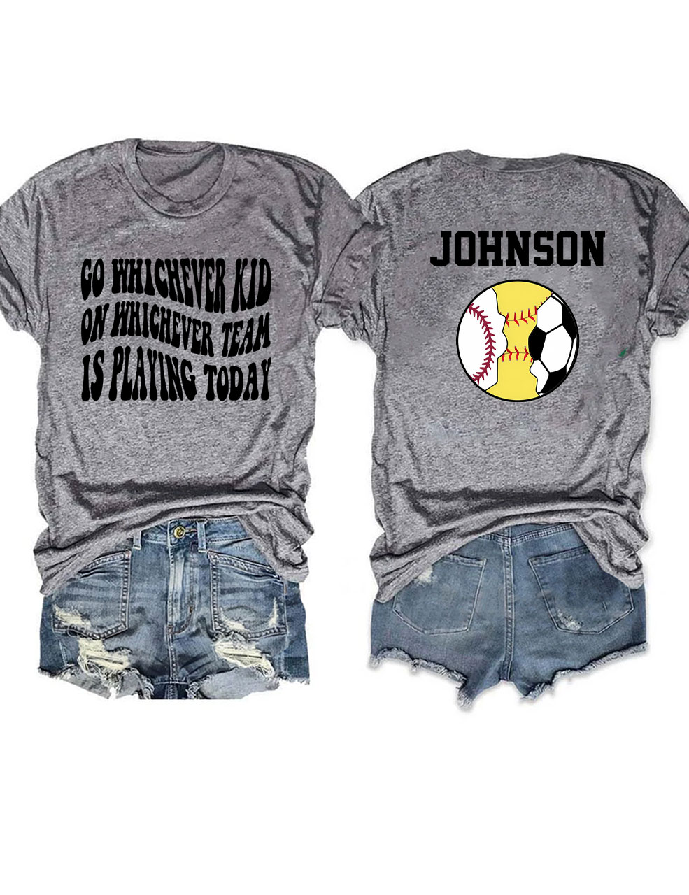 Custom Baseball Softball And Football T-Shirt