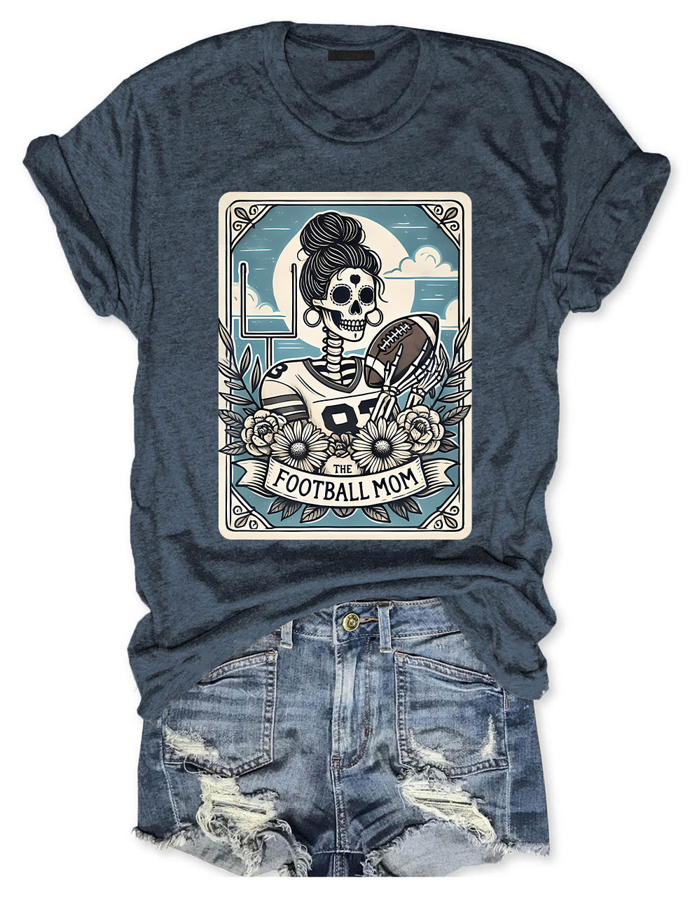 Funny Skeleton Baseball Mom Tarot Card T-shirt