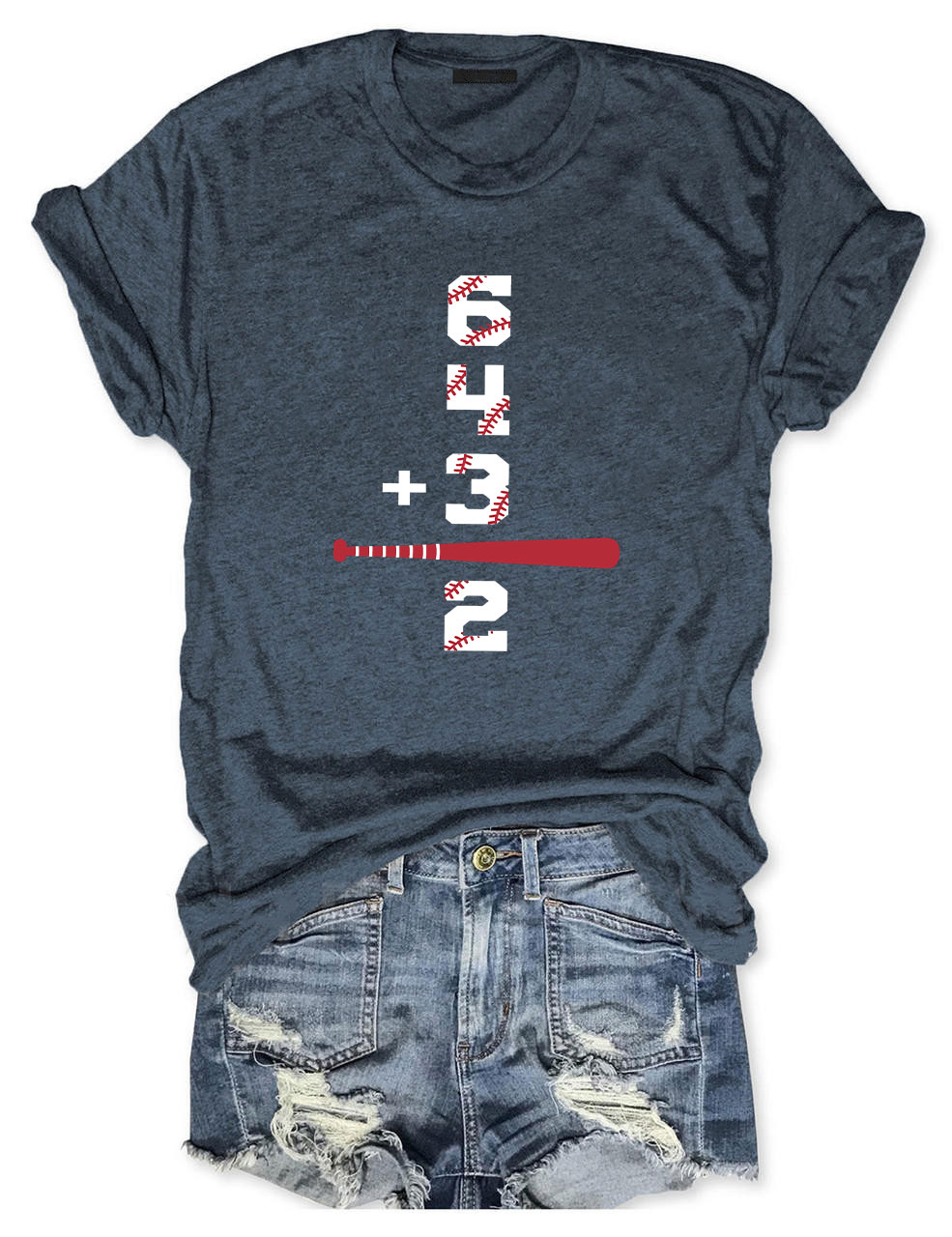 Double Play Baseball Math 6 4 3 2 tee Coach Softball Game T-Shirt