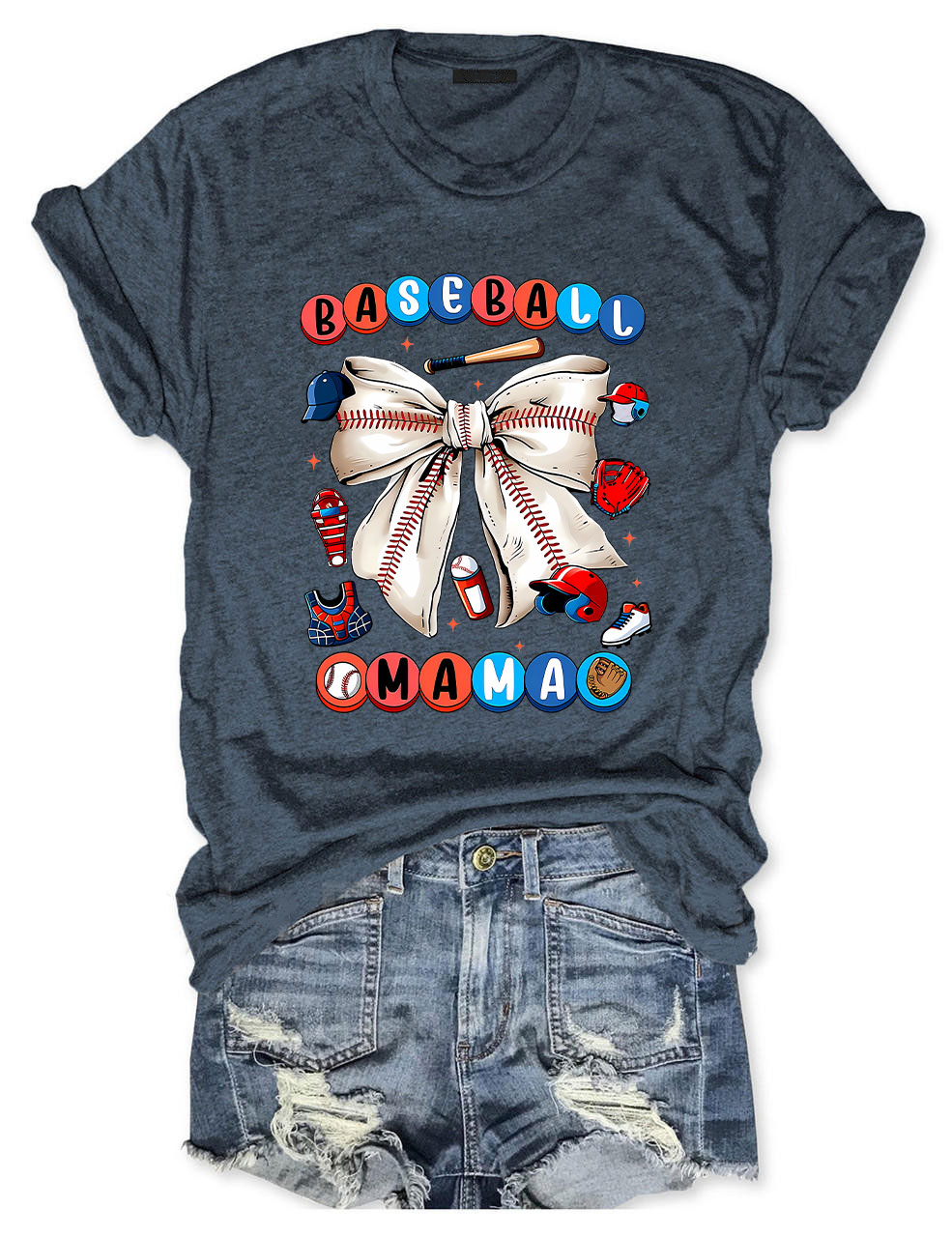 Coquette Bow Baseball Mama T-Shirt