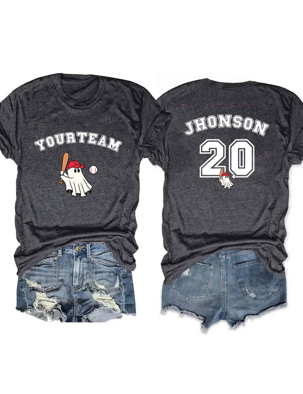 Custom Ghost Baseball Funny T-shirt