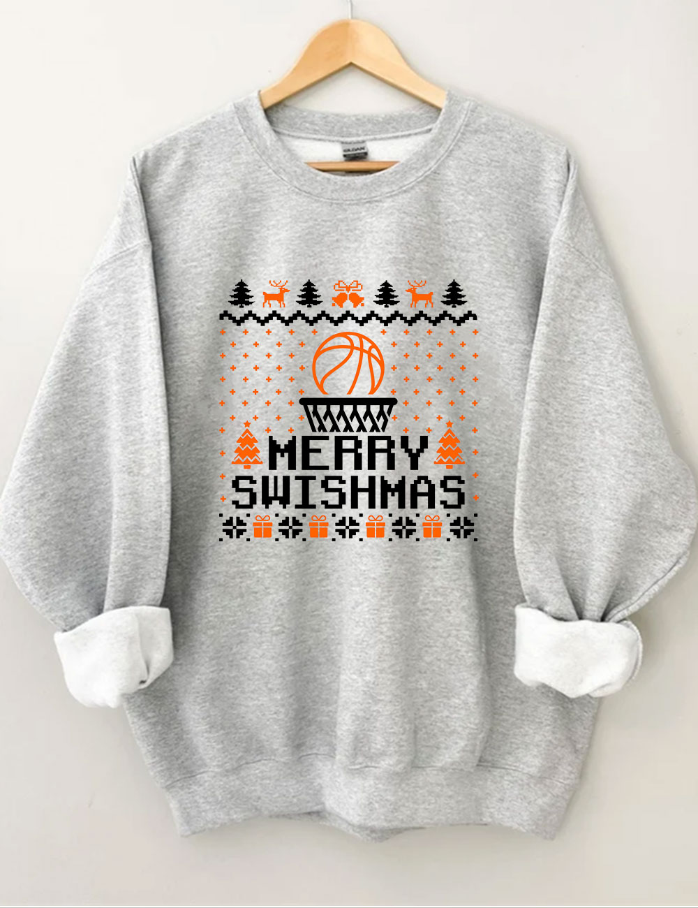 Merry Swishmas Ugly Basketball Sweatshirt