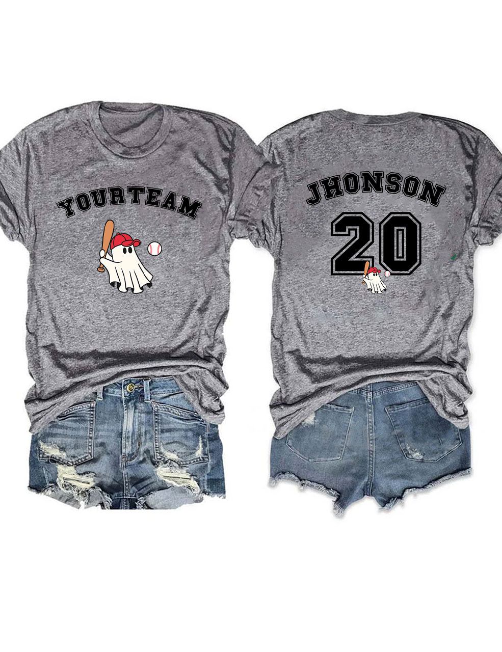 Custom Ghost Baseball Funny T-shirt