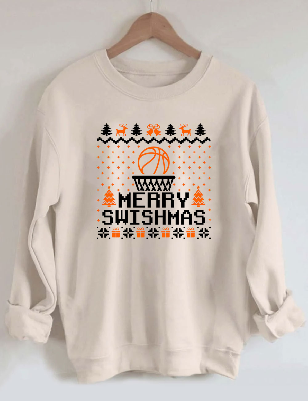 Merry Swishmas Ugly Basketball Sweatshirt