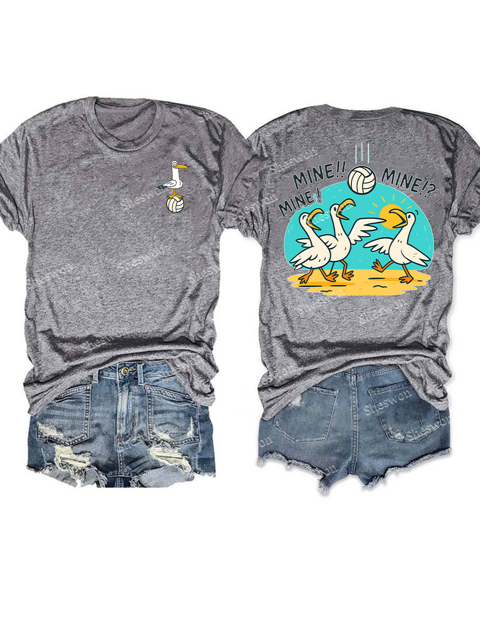 Mine Mine Mine Seagull Funny Volleyball T-shirt