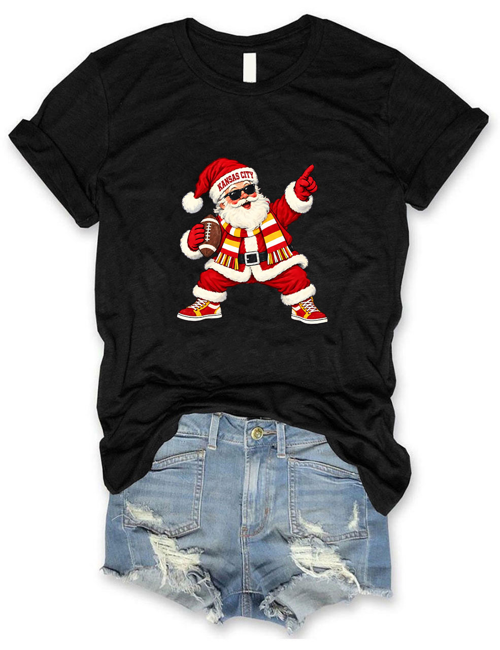 Kansas City Football Santa T-Shirt