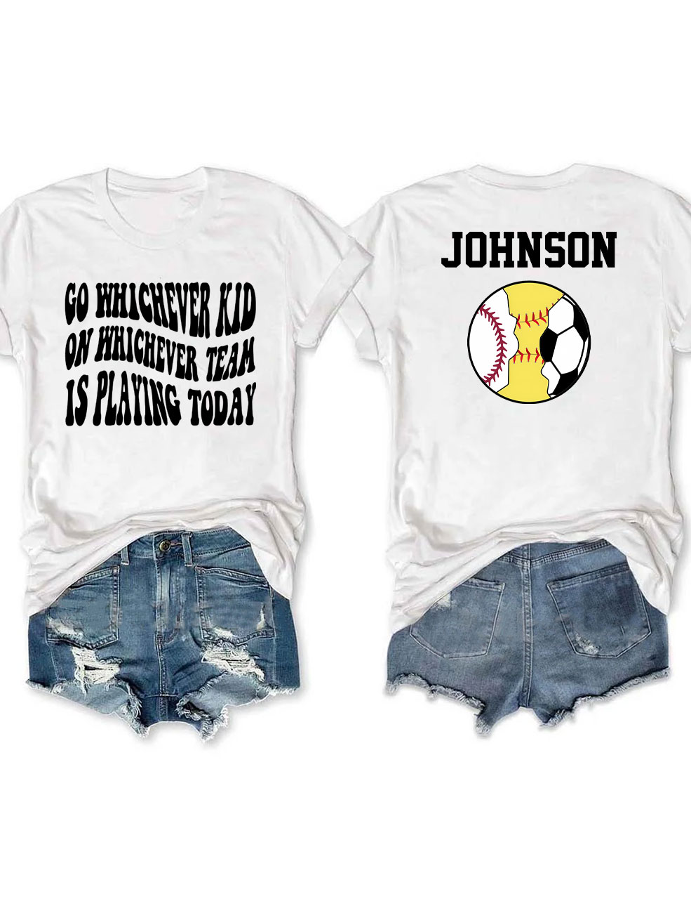 Custom Baseball Softball And Football T-Shirt