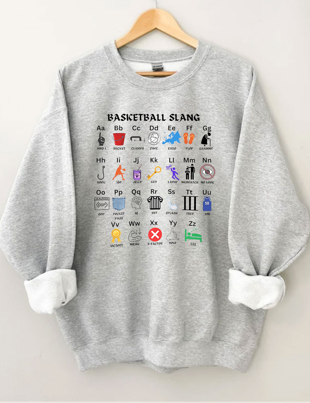 Funny Basketball Slang Alphabet Funny Sweatshirt