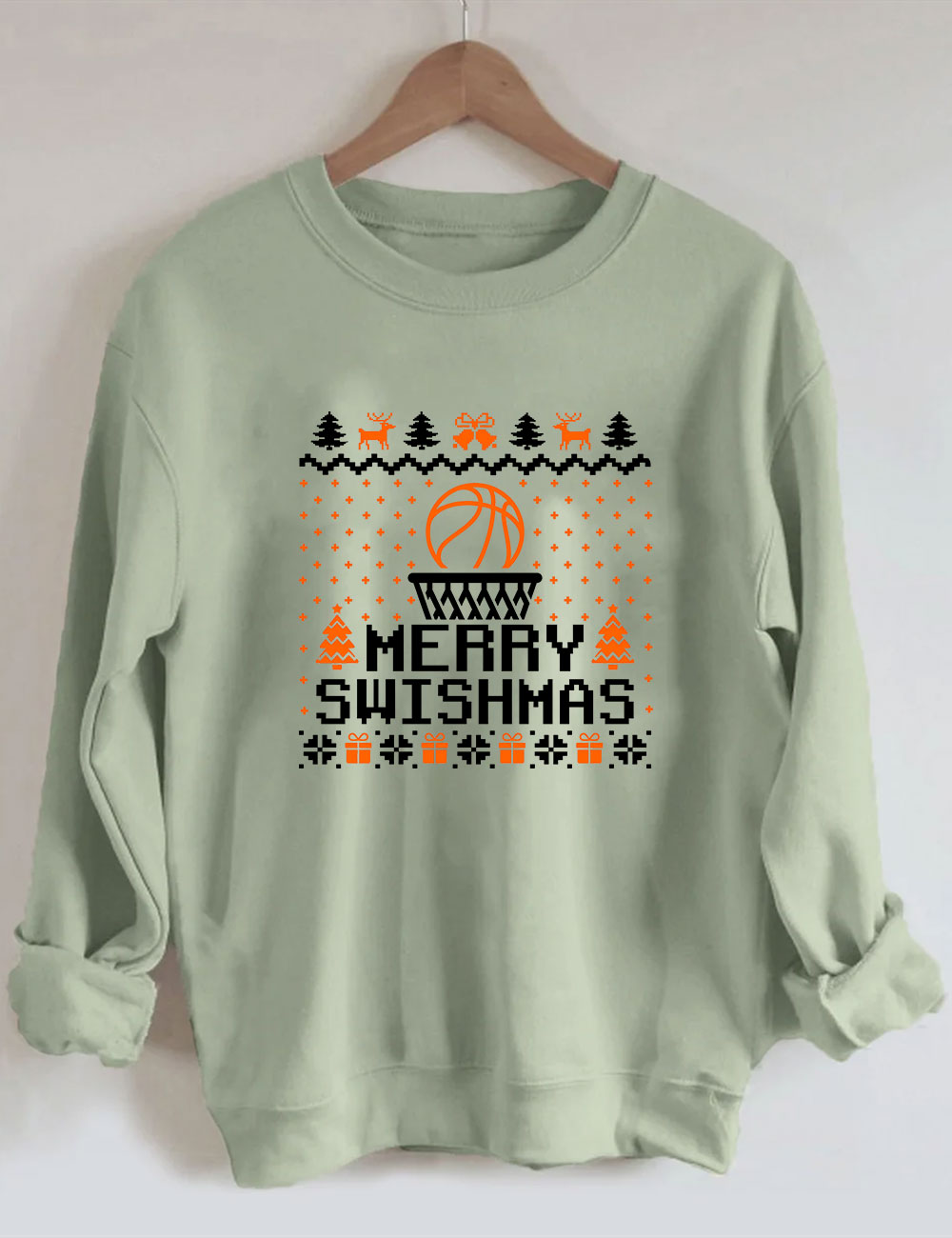 Merry Swishmas Ugly Basketball Sweatshirt