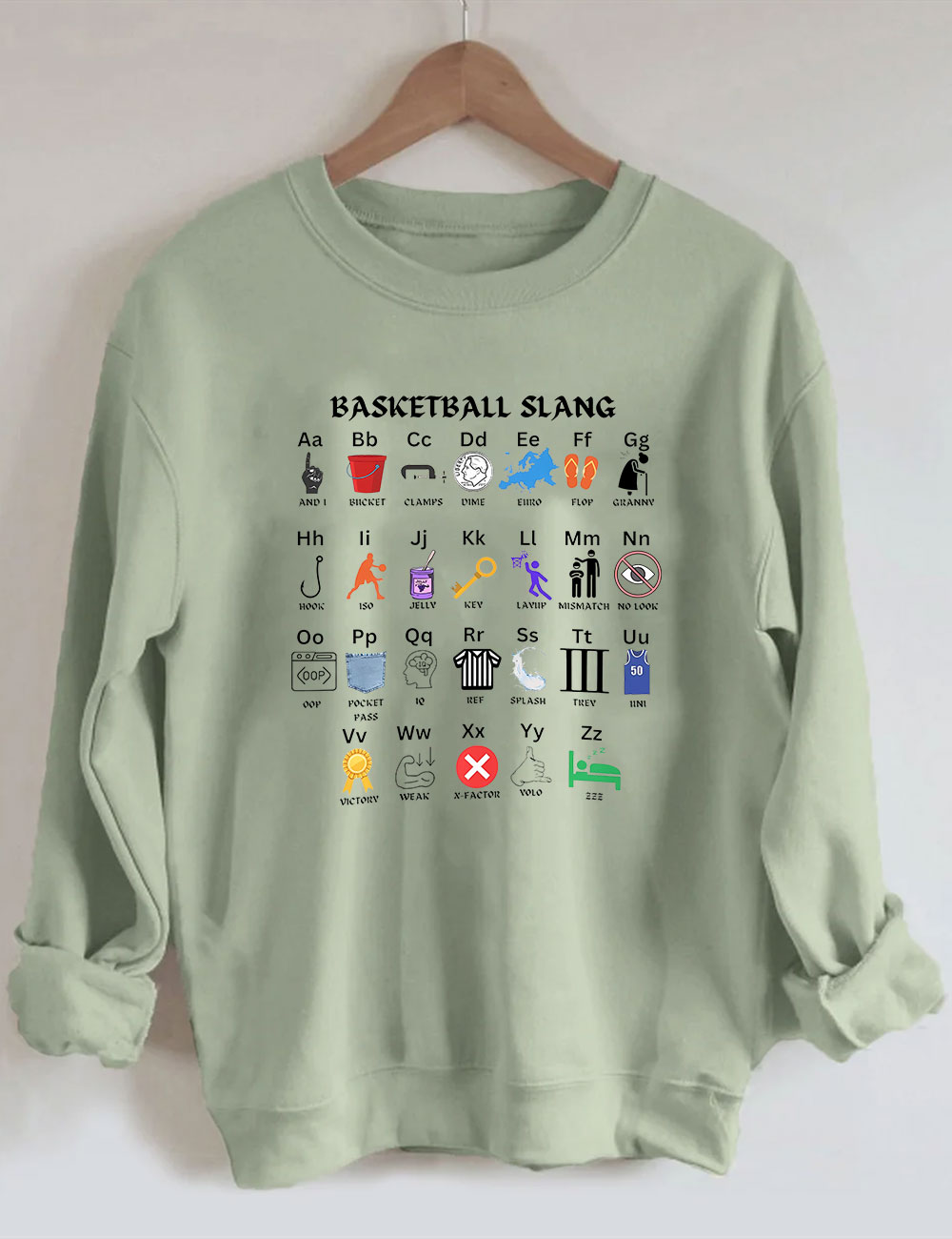 Funny Basketball Slang Alphabet Funny Sweatshirt