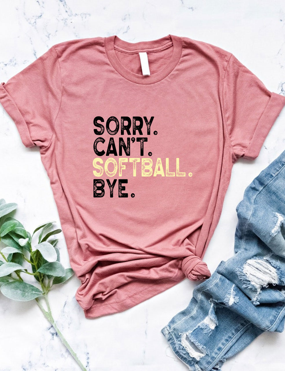 Sorry Can't Softball Bye Funny T-Shirt