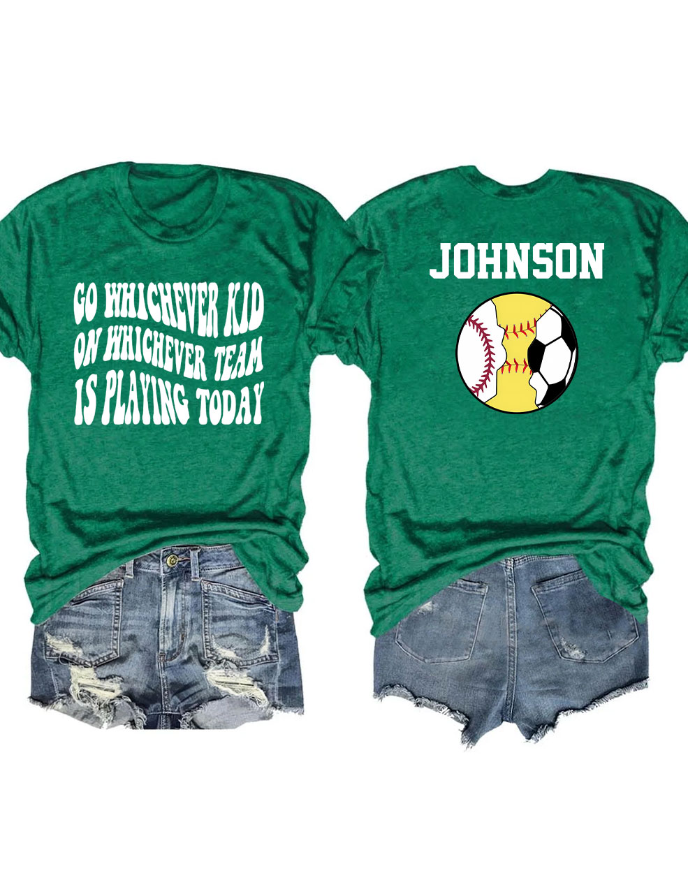 Custom Baseball Softball And Football T-Shirt