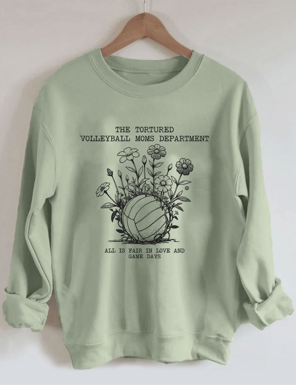 Tortured Volleyball Moms Department Sweatshirt