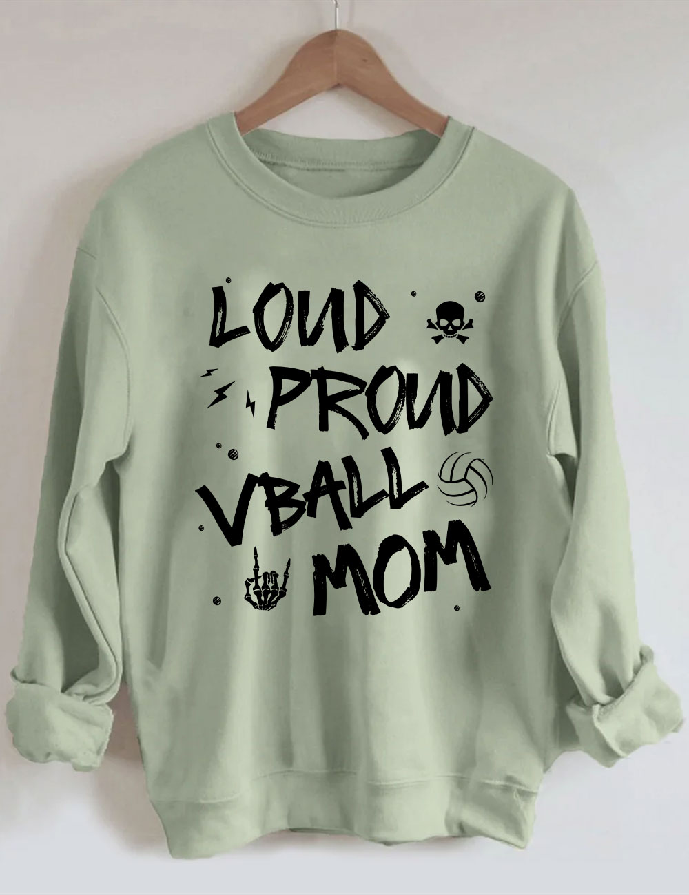 Loud Proud Mom Game Day Volleyball Momma Sweatshirt