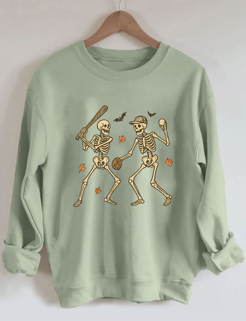 Skeleton Baseball Halloween Funny Sweatshirt