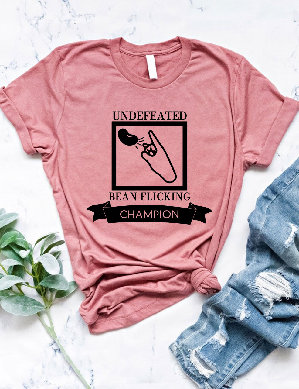 Bean Flicking Champion Funny T-Shirt