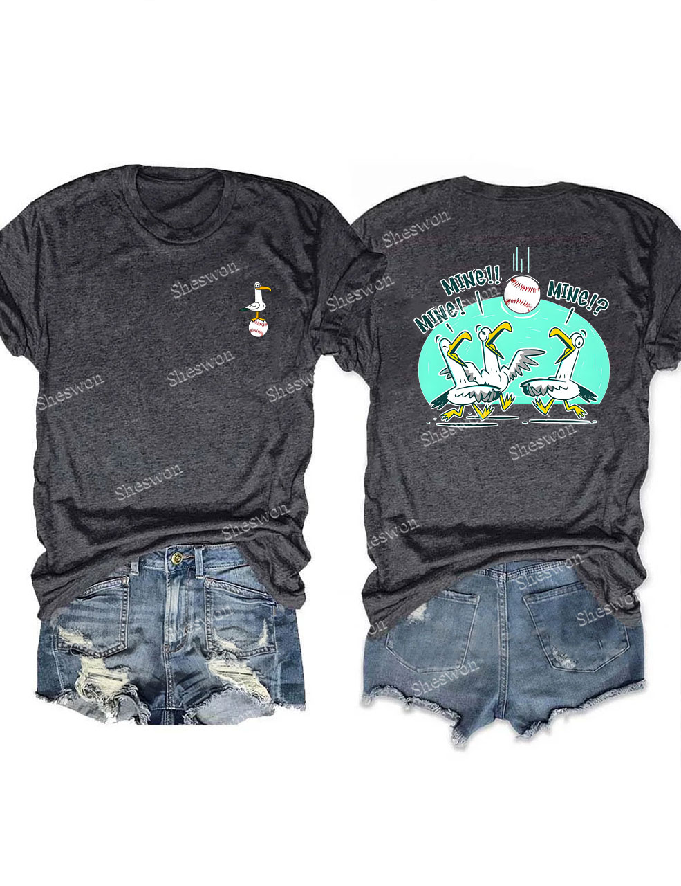 Mine Mine Mine Seagull Funny Baseball T-Shirt