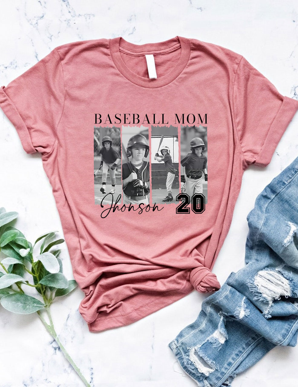 Custom Photo Baseball Softball T-shirt