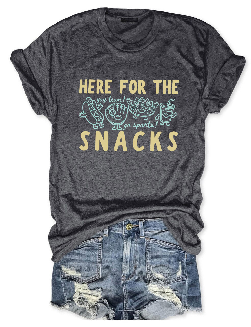 'Here For The Snacks'  Baseball T-Shirt