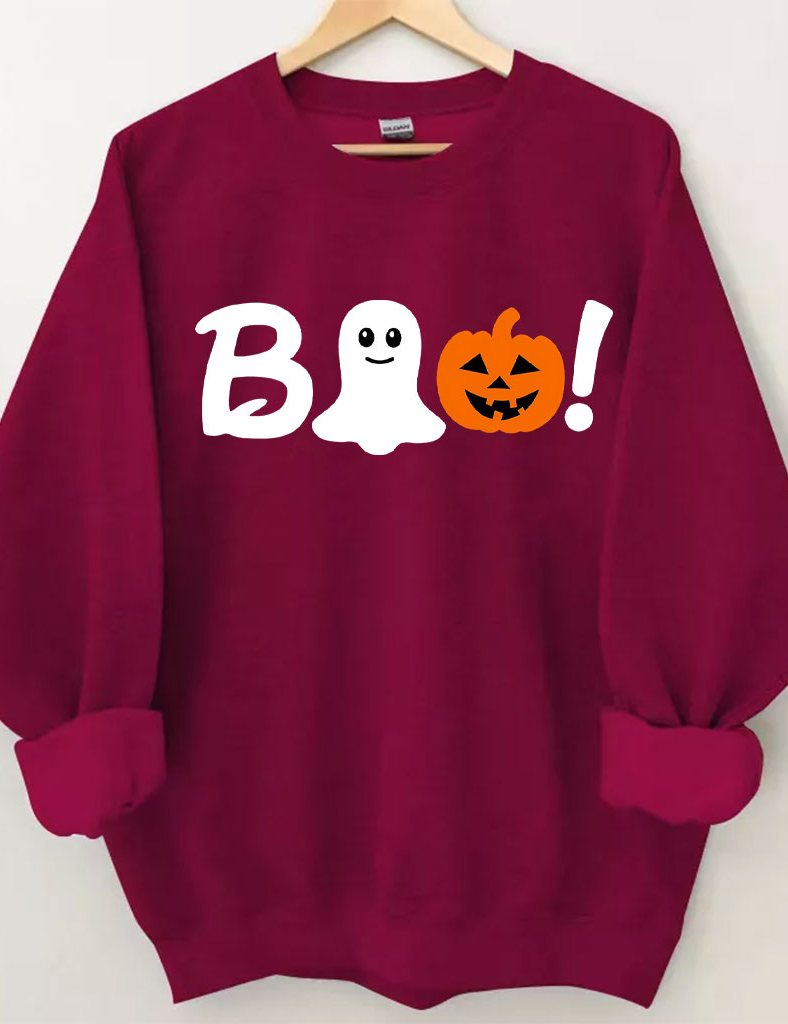 Boo Halloween Ghost Basketball Sweatshirt