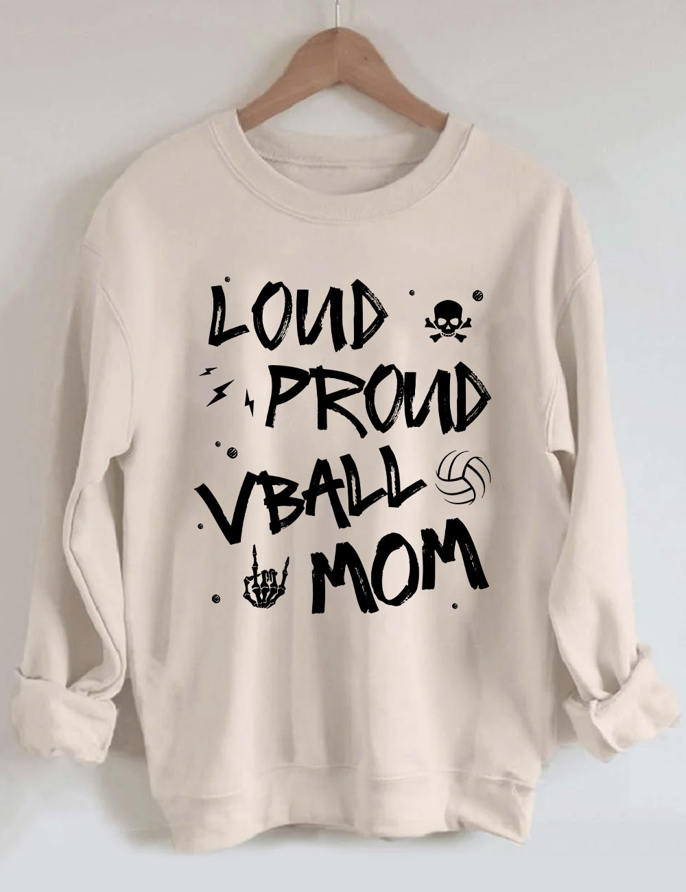 Loud Proud Mom Game Day Volleyball Momma Sweatshirt