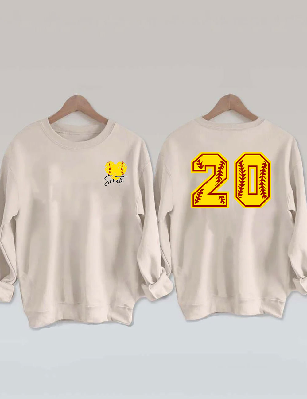 Custom Softball Heart Funny  Sweatshirt