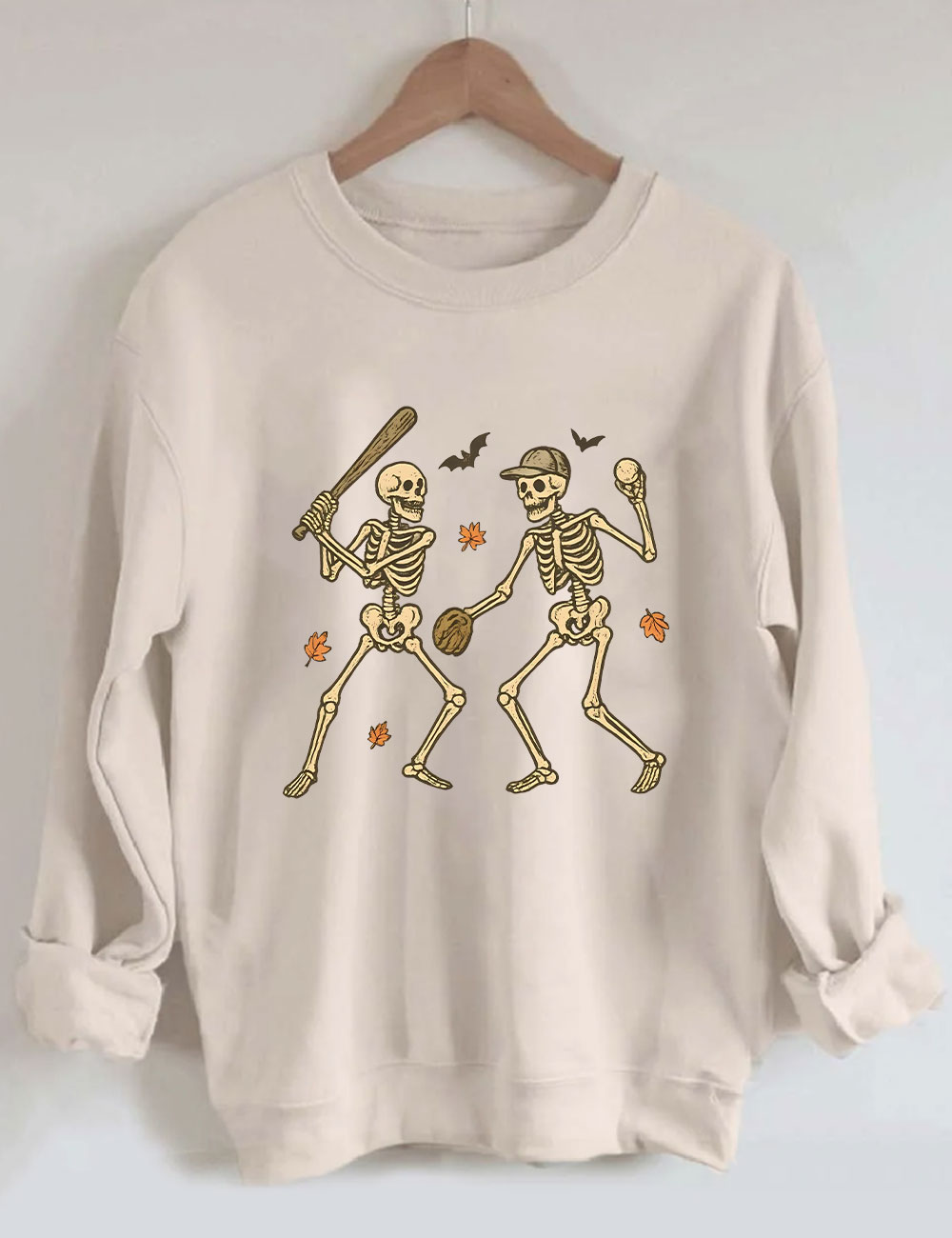 Skeleton Baseball Halloween Funny Sweatshirt