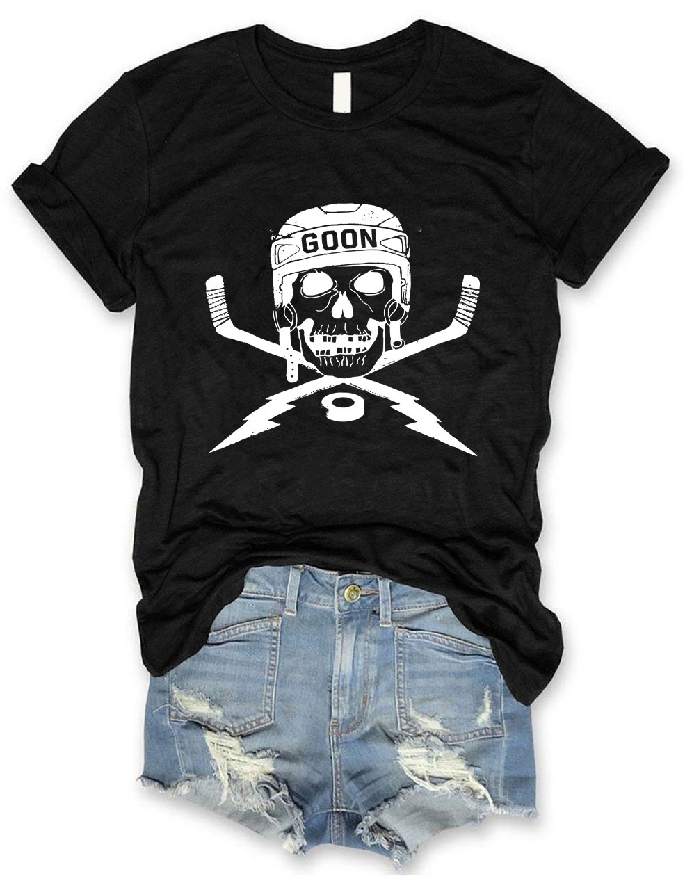 Cool Skull Hockey Funny T-shirt