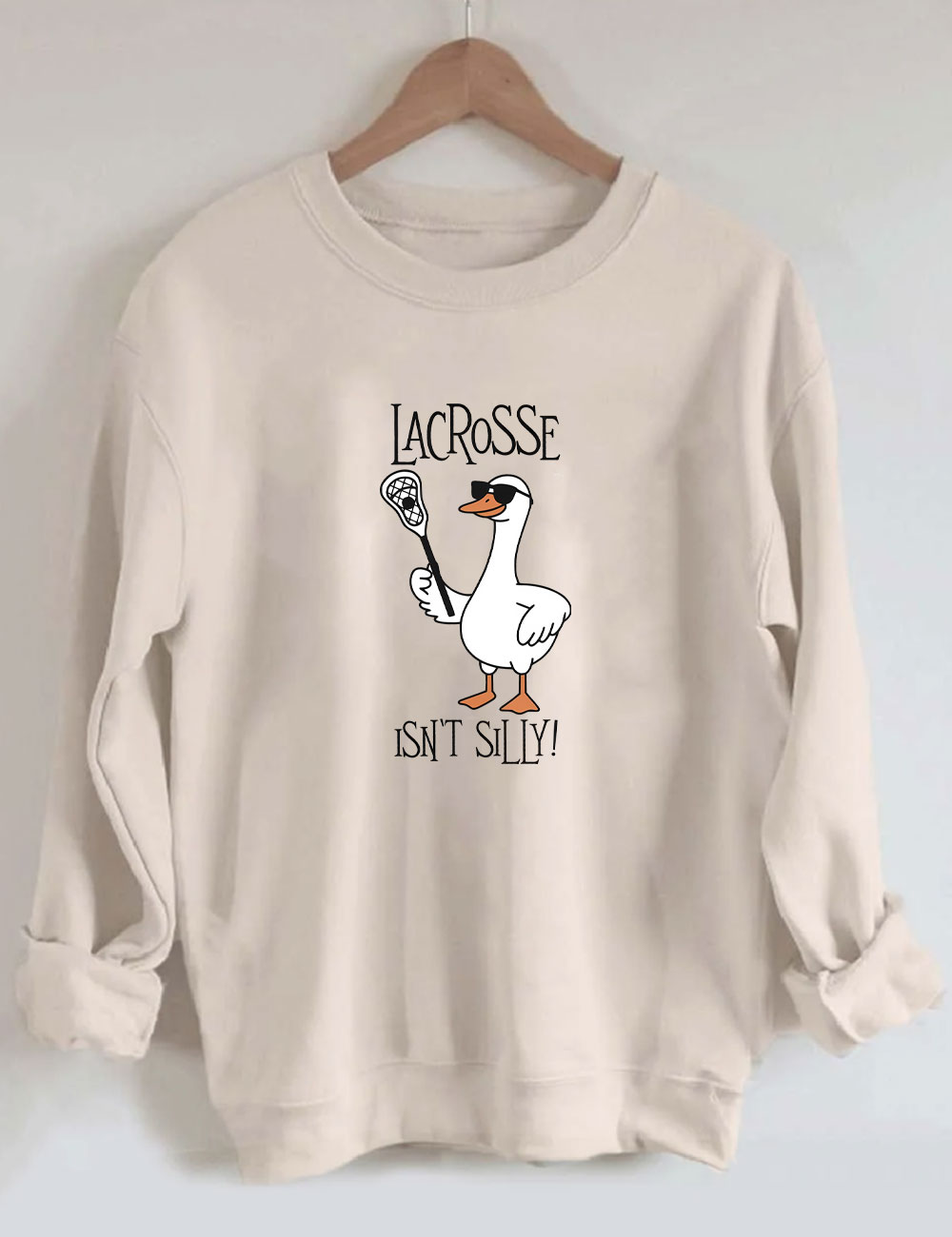 Isn't Silly Cute Lacrosse Funny Sweatshirt