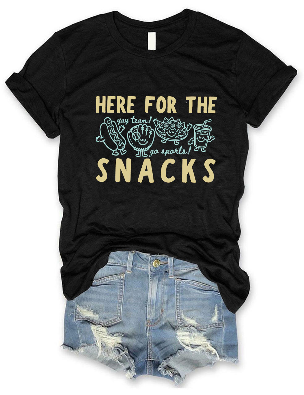 'Here For The Snacks'  Baseball T-Shirt