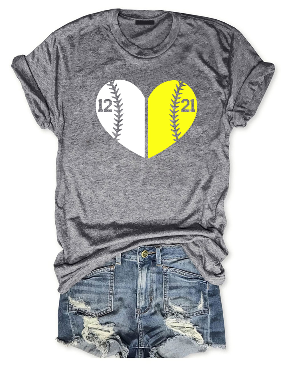 Custom Glitter Baseball and Softball T-Shirt