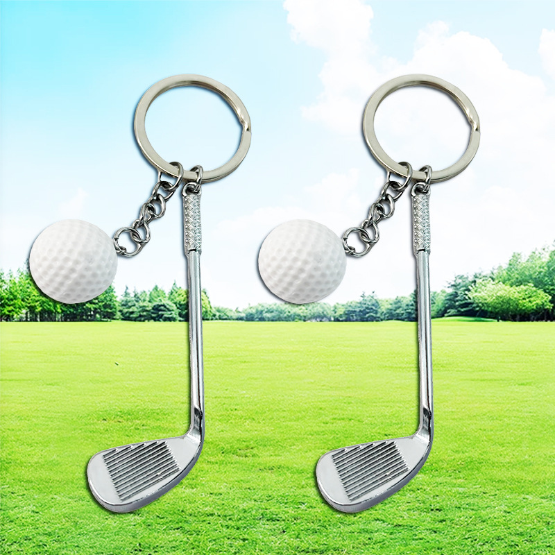Metal Bowling Ball Keychain Sports Meeting Badminton Football Gift Golf Pendant Tennis Table Tennis Key