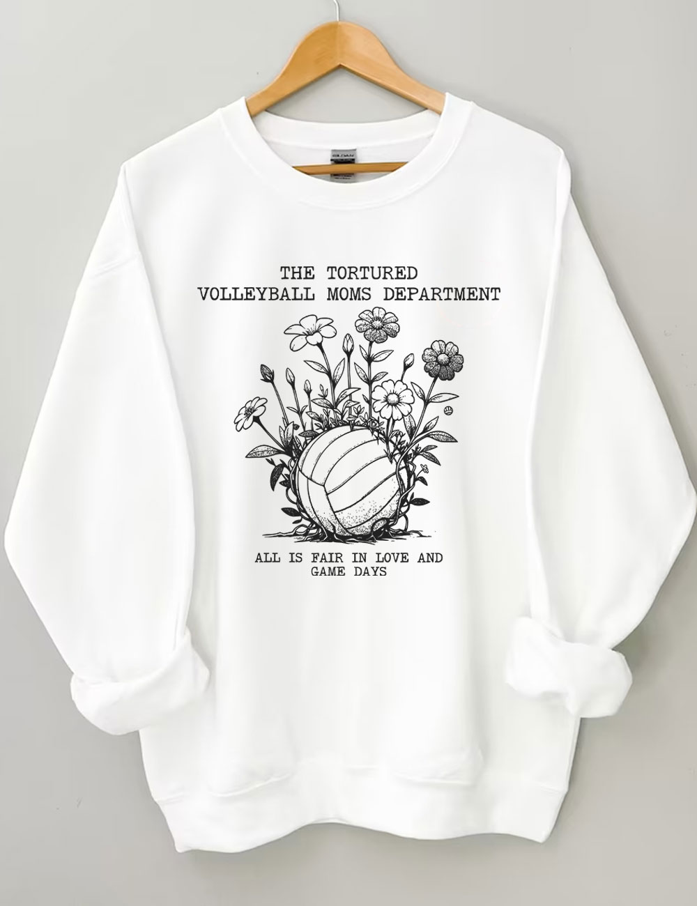 Tortured Volleyball Moms Department Sweatshirt